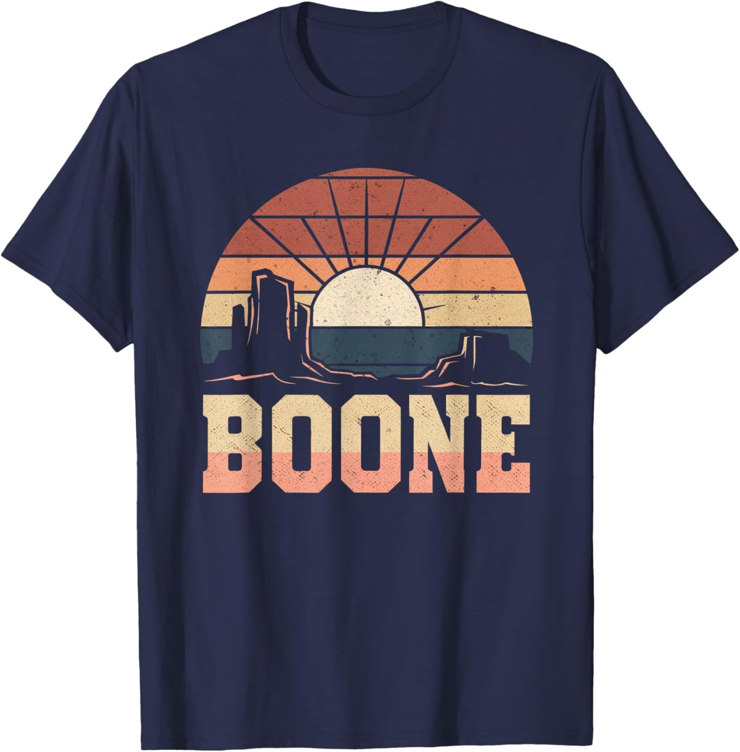 Boone Family Name I Love Boone 80's Vintage NC Retro T-Shirt - T-Shirt | Navy