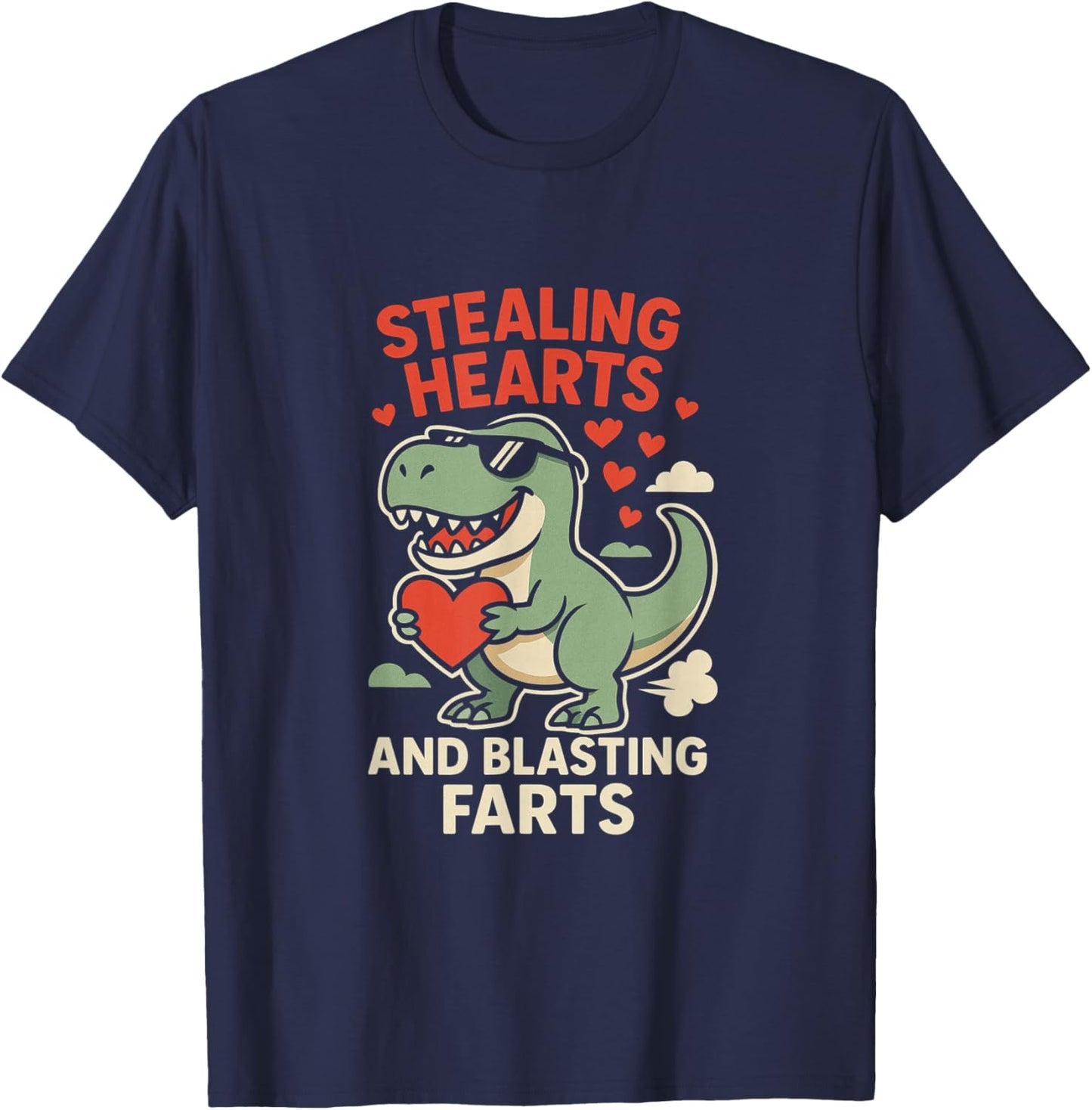 Stealing Hearts and Blasting Farts Onesie Trex Childrens Day T-Shirt - T-Shirt | Navy