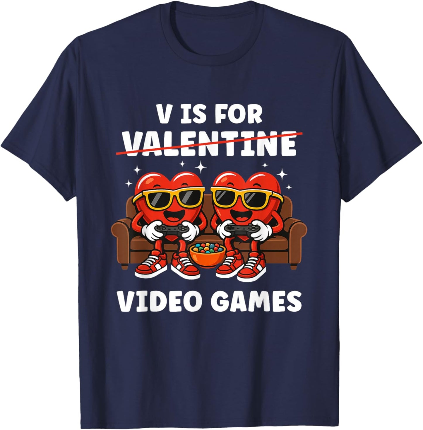 Valentine's Day Shirt for Teen Boys Vday Shirt Kids Gamer T-Shirt - T-Shirt | Navy