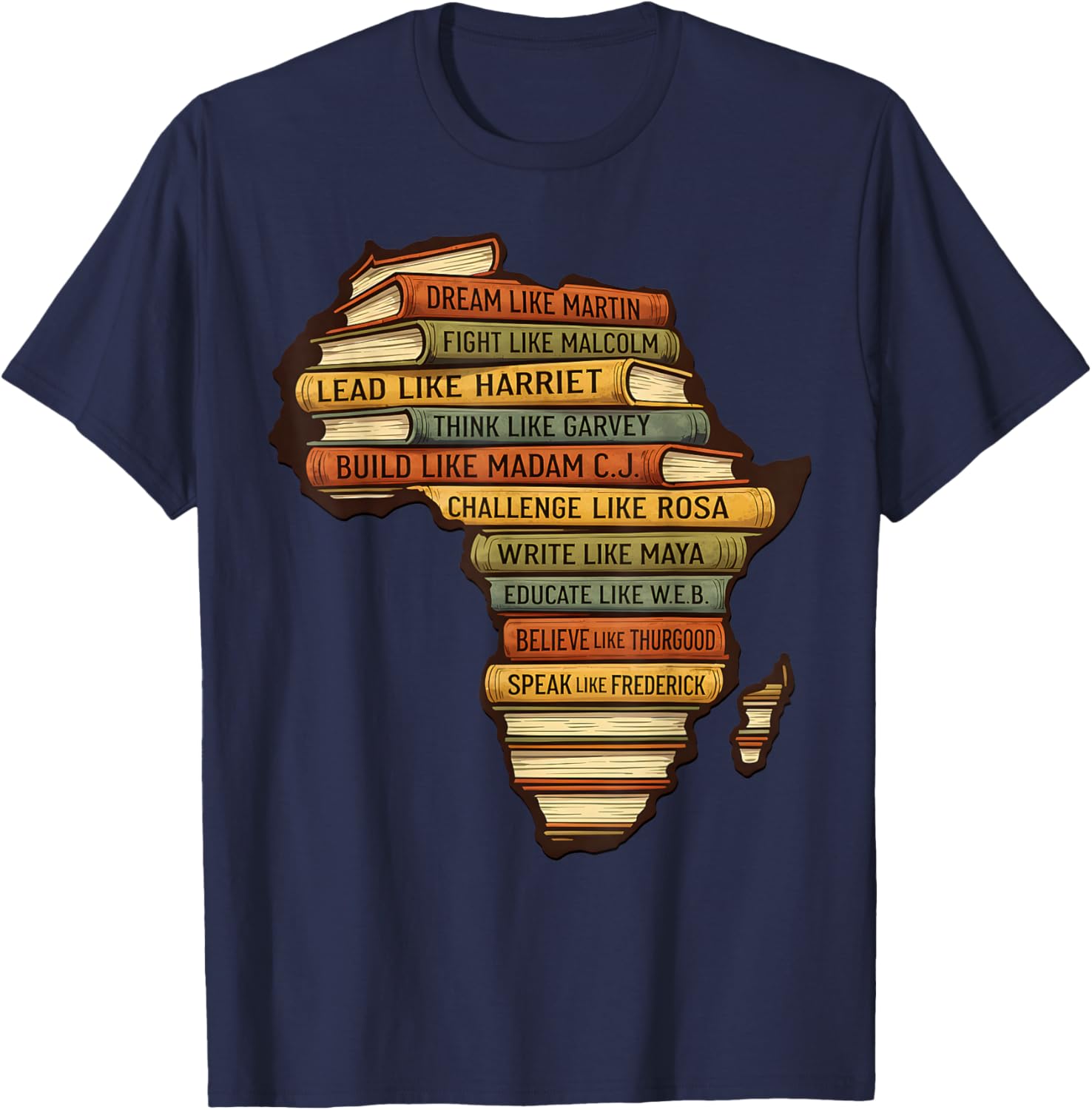 Black History Month African American History Inspirational T-Shirt - T-Shirt | Navy