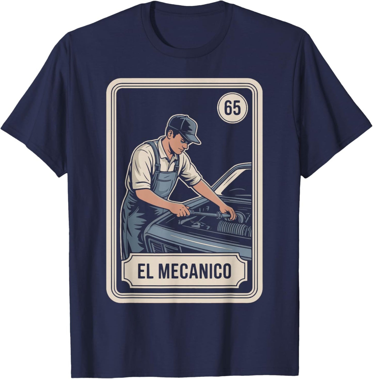 EL Mecanico Lottery Spanish Bingo Card Game T-Shirt - T-Shirt | Navy