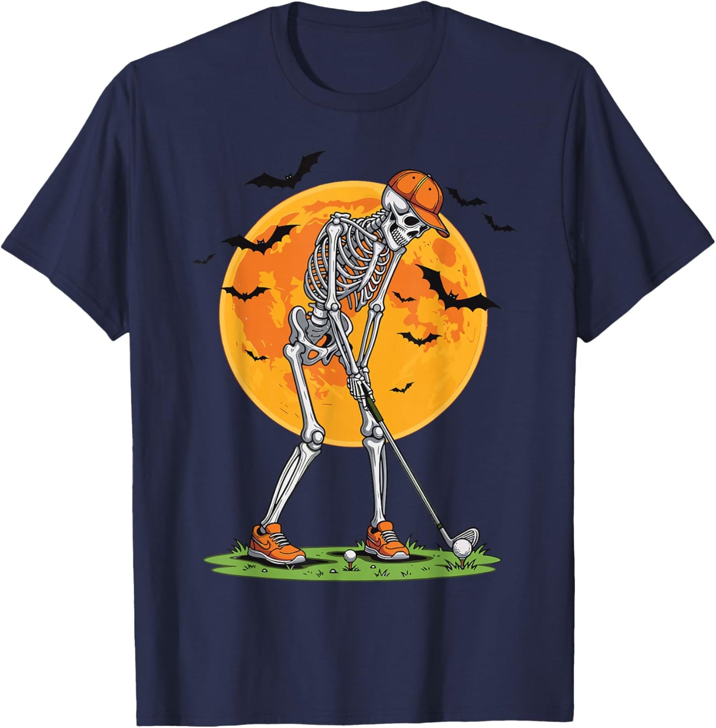 Golf Skeleton Costume Funny Halloween Golfer T-Shirt - T-Shirt | Navy