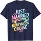 Just Married Honeymoon Cruise 2026 Trip Retro Tie Dye T-Shirt - T-Shirt | Navy