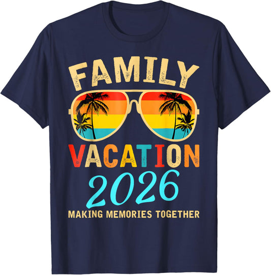 Family Vacation 2026 Beach Matching Summer Vacation 2026 T-Shirt - T-Shirt | Navy