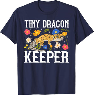 Tiny Dragon Keeper Leopard Gecko Owner Leopard Gecko Lover T-Shirt - T-Shirt | Navy
