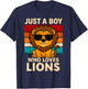 Just a Boy who Loves Lions T-Shirt - T-Shirt | Navy