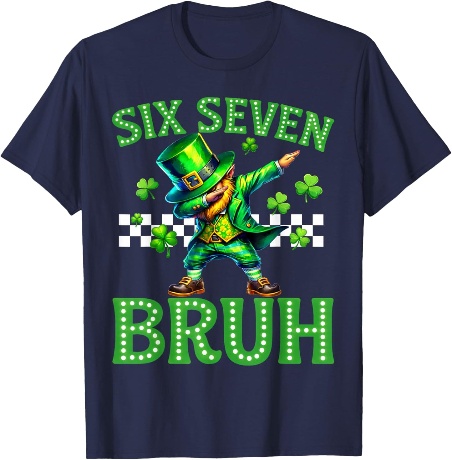 Boys st Patricks Day 67 Leprechaun Dab Six Seven Bruh Kids T-Shirt - T-Shirt | Navy