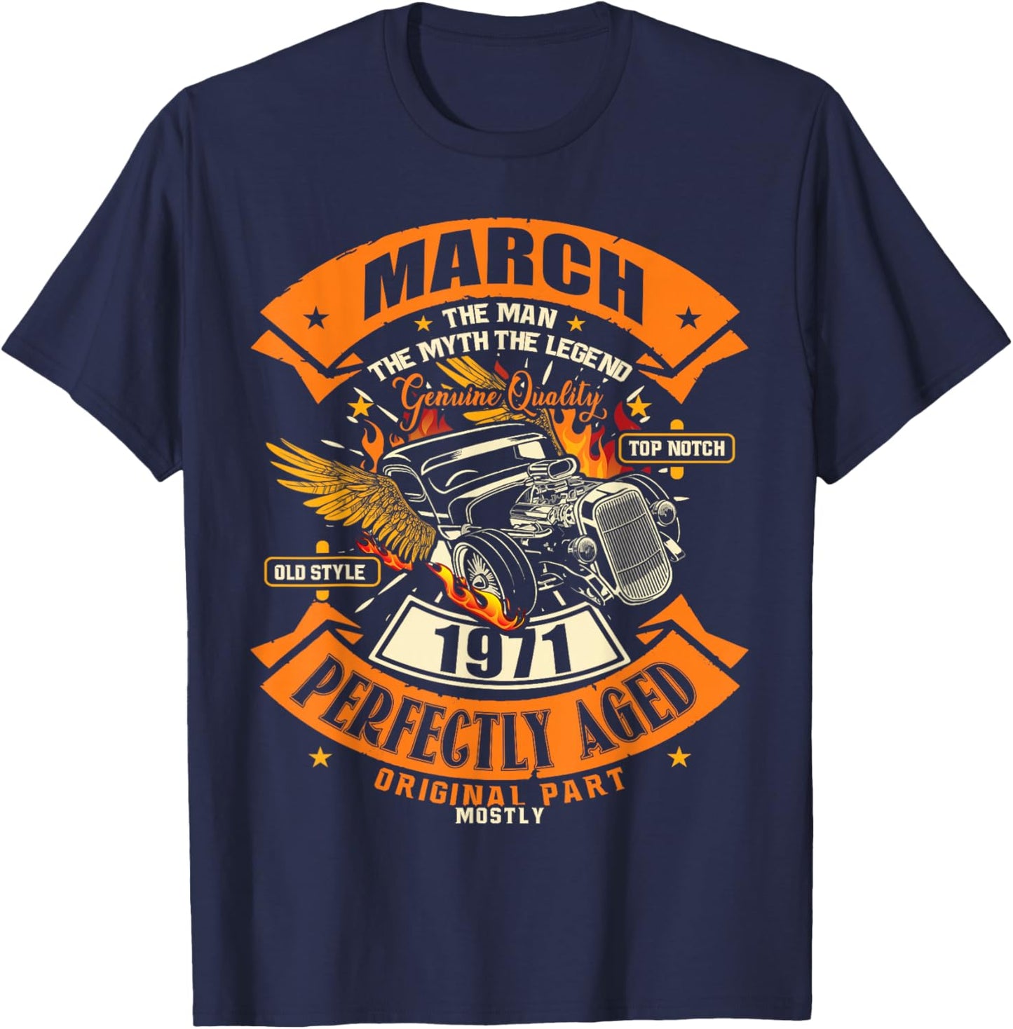 55th Birthday Gift Man Myth Legend March 1971 55 Yrs Old T-Shirt - T-Shirt | Navy