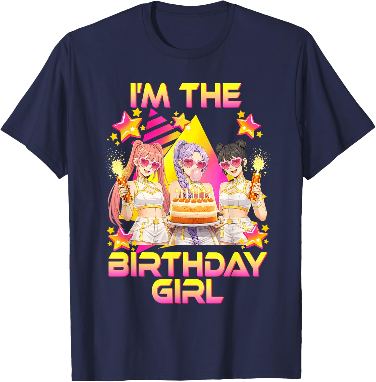 I’m The Birthday Girl K Pop Kids Bday Korean Music Lovers T-Shirt - T-Shirt | Navy