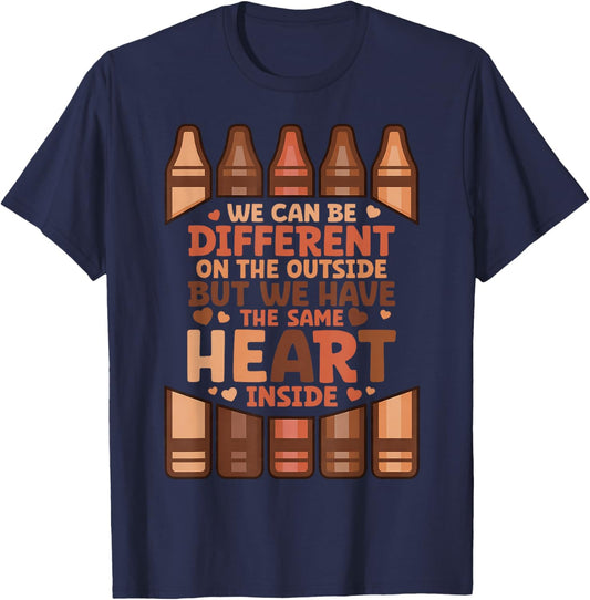 We Can Different On The Outside Black History Men Women T-Shirt - T-Shirt | Navy