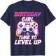 Birthday Girl Time to Level Up Video Game Bday Gamer Kids T-Shirt - T-Shirt | Navy