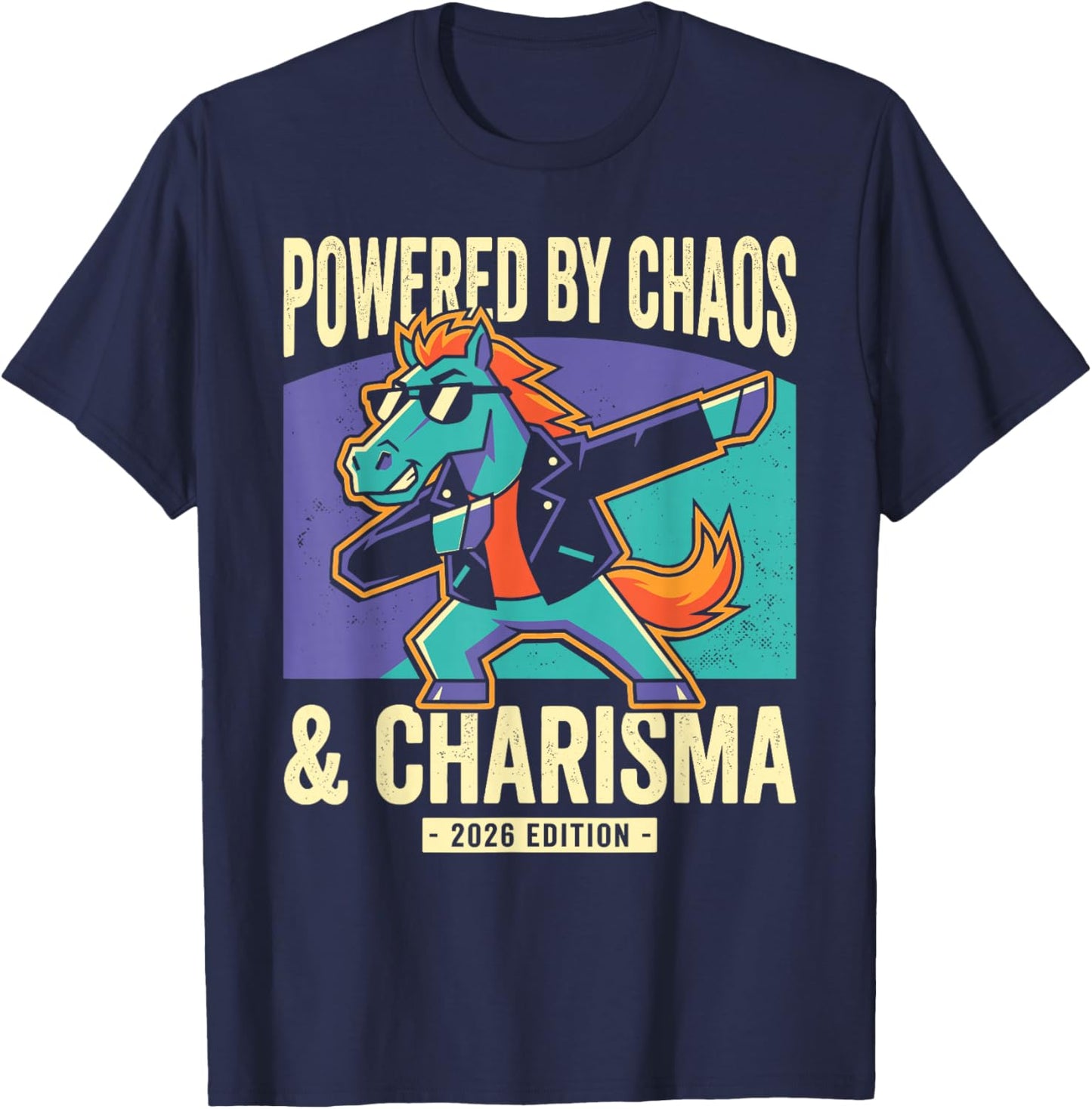 Fire Horse 2026 Chaos Charisma Astrology T-Shirt - T-Shirt | Navy