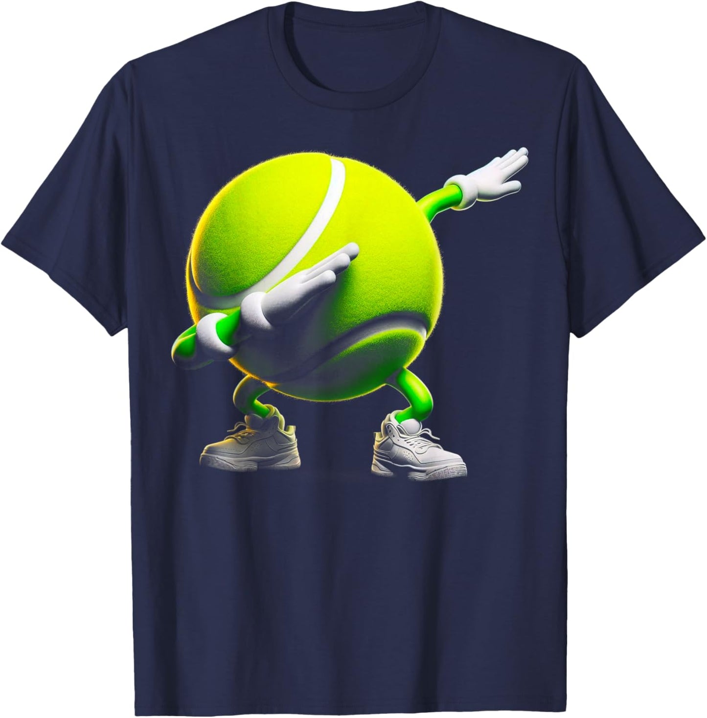 Funny Dabbing Dab Tennis Ball Joke Tennis Player T-Shirt - T-Shirt | Navy