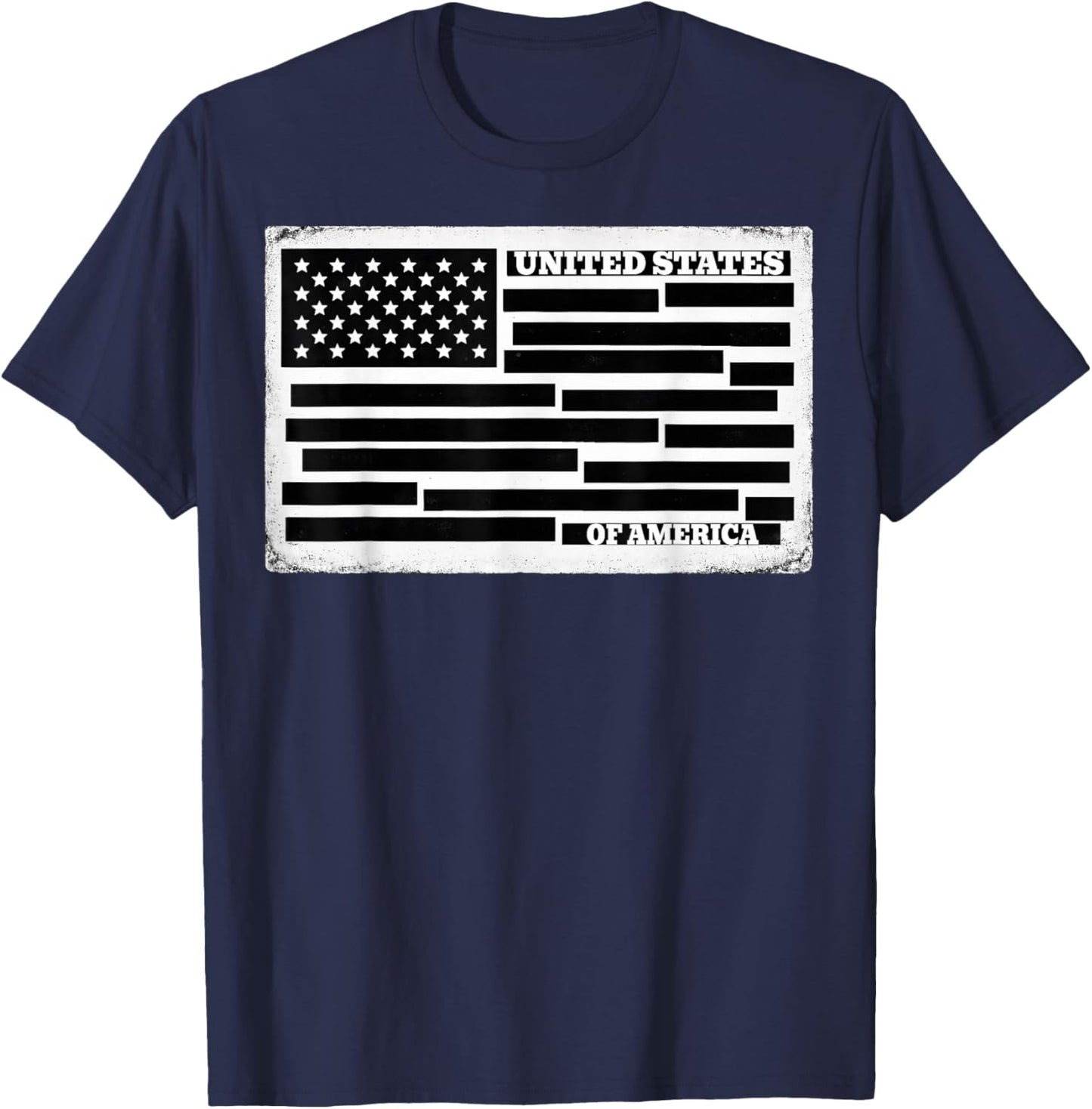 United States of America Document Censored File USA Flag T-Shirt - T-Shirt | Navy