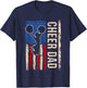 Vintage Cheer Dad Cheerleading American Flag Men Design T-Shirt - T-Shirt | Navy