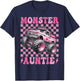 Monster Truck Auntie Family Matching Monster Trucks Birthday T-Shirt - T-Shirt | Navy