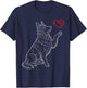 German Shepherd Lover Dog Art Holding Heart Valentines T-Shirt - T-Shirt | Navy