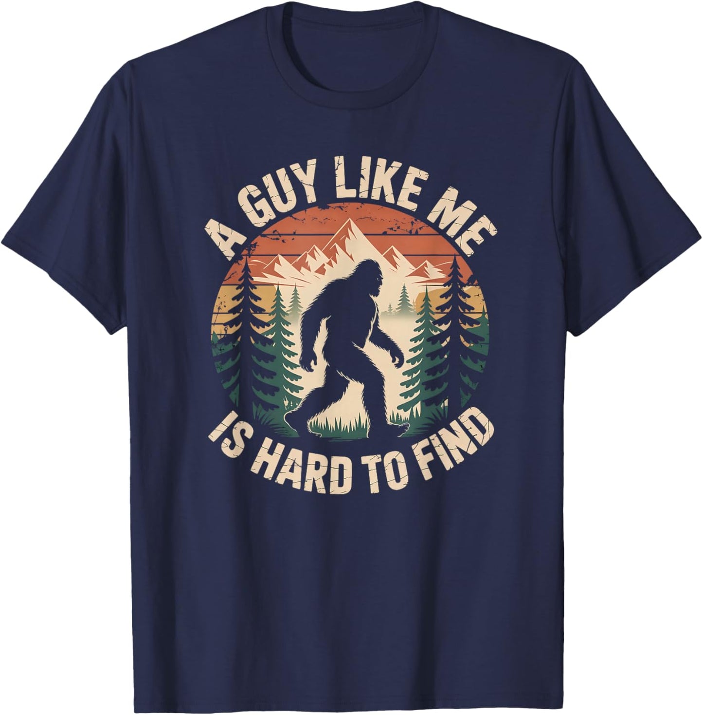Funny Bigfoot Hard to find Retro Sasquatch T-Shirt - T-Shirt | Navy