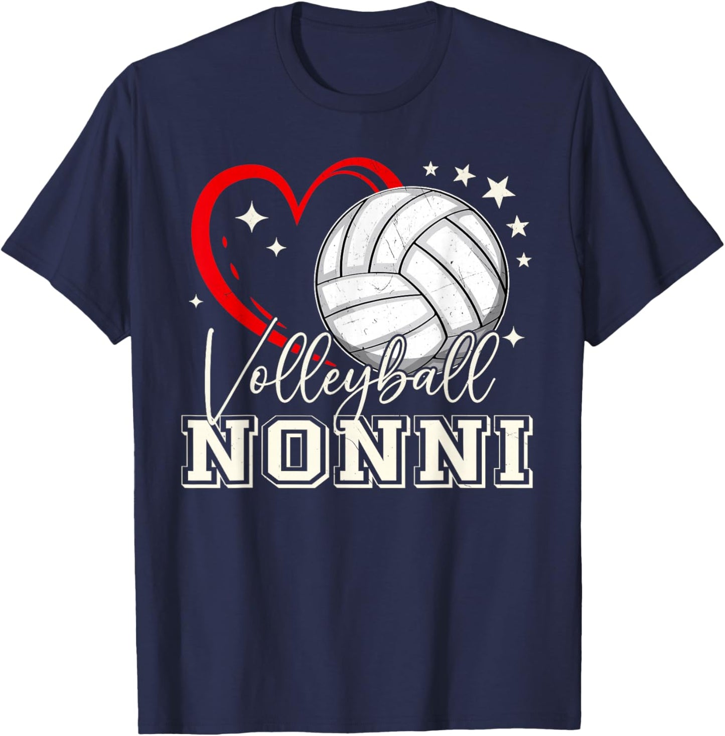 Volleyball Nonni Family Matching Cute Volleyball Lover T-Shirt - T-Shirt | Navy