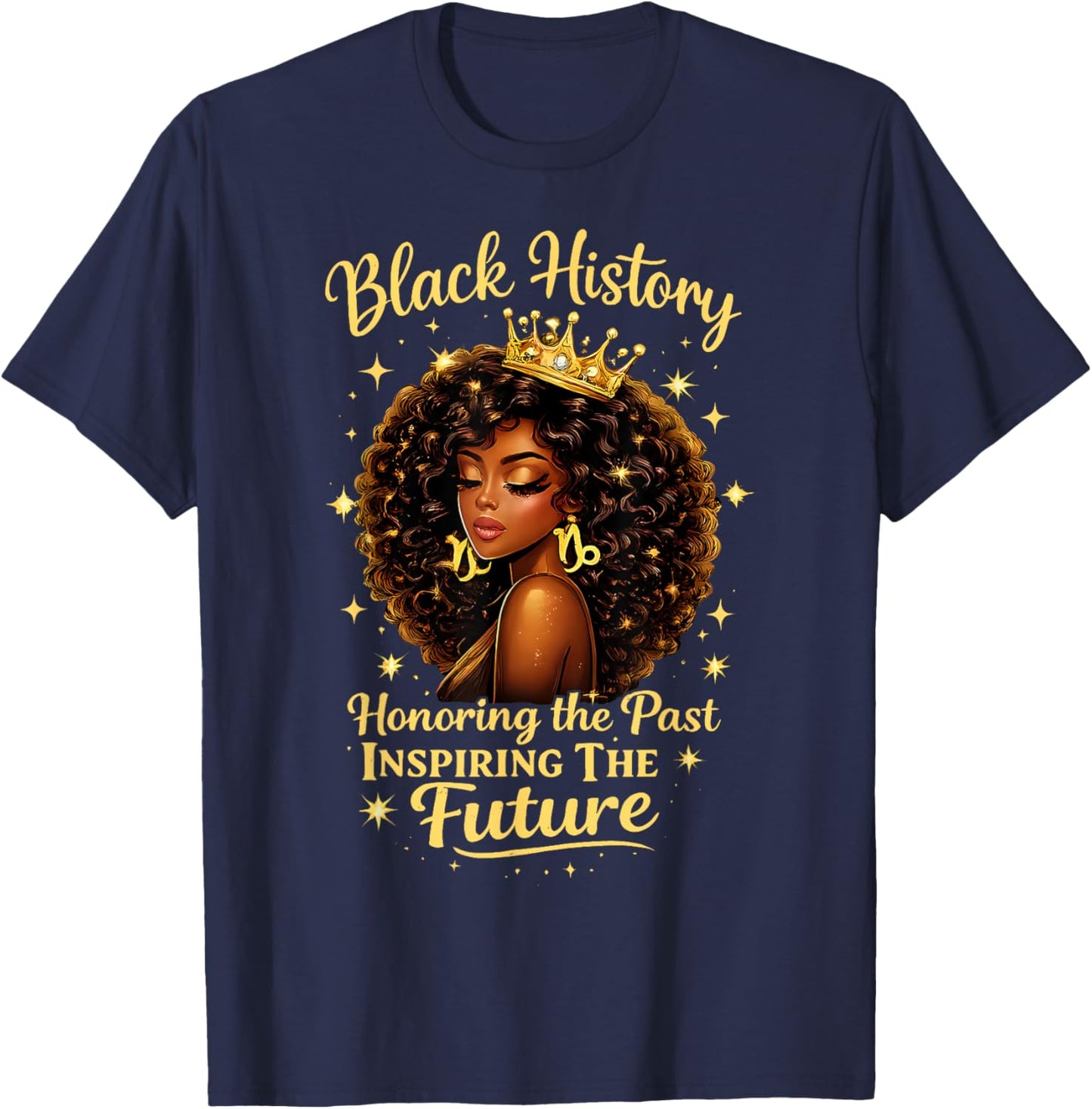 Black History Honoring The Past Inspiring The Future Teacher T-Shirt - T-Shirt | Navy