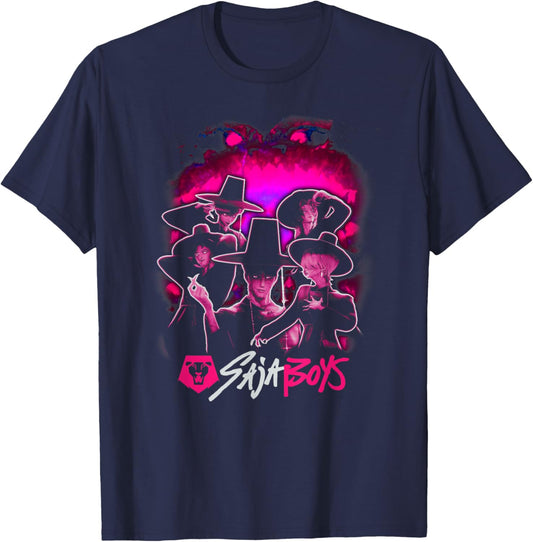 Kpop Demon Hunters Saja Boys Demon Form Group Shot T-Shirt - T-Shirt | Navy