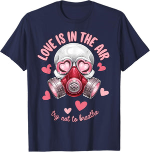 Valentine Skull Gas Mask Love Romance T-Shirt - T-Shirt | Navy