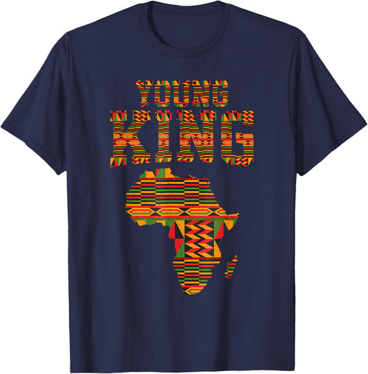 African King Art for Boys s Kente Cloth African Print T-Shirt - T-Shirt | Navy