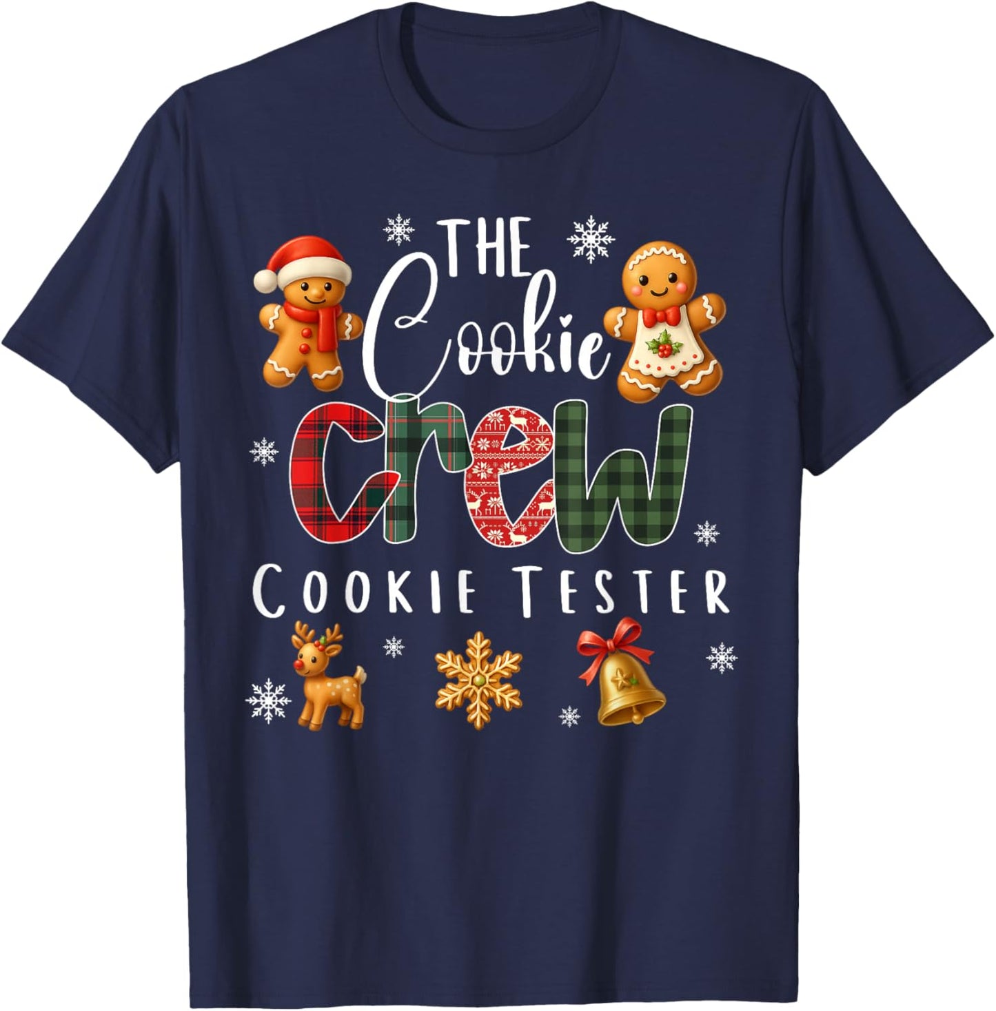 The Cookie Crew Cookie Tester Gingerbread Christmas Xmas T-Shirt - T-Shirt | Navy
