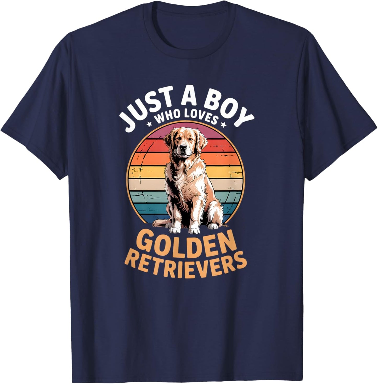 Boys Golden Retriever T-Shirt - T-Shirt | Navy