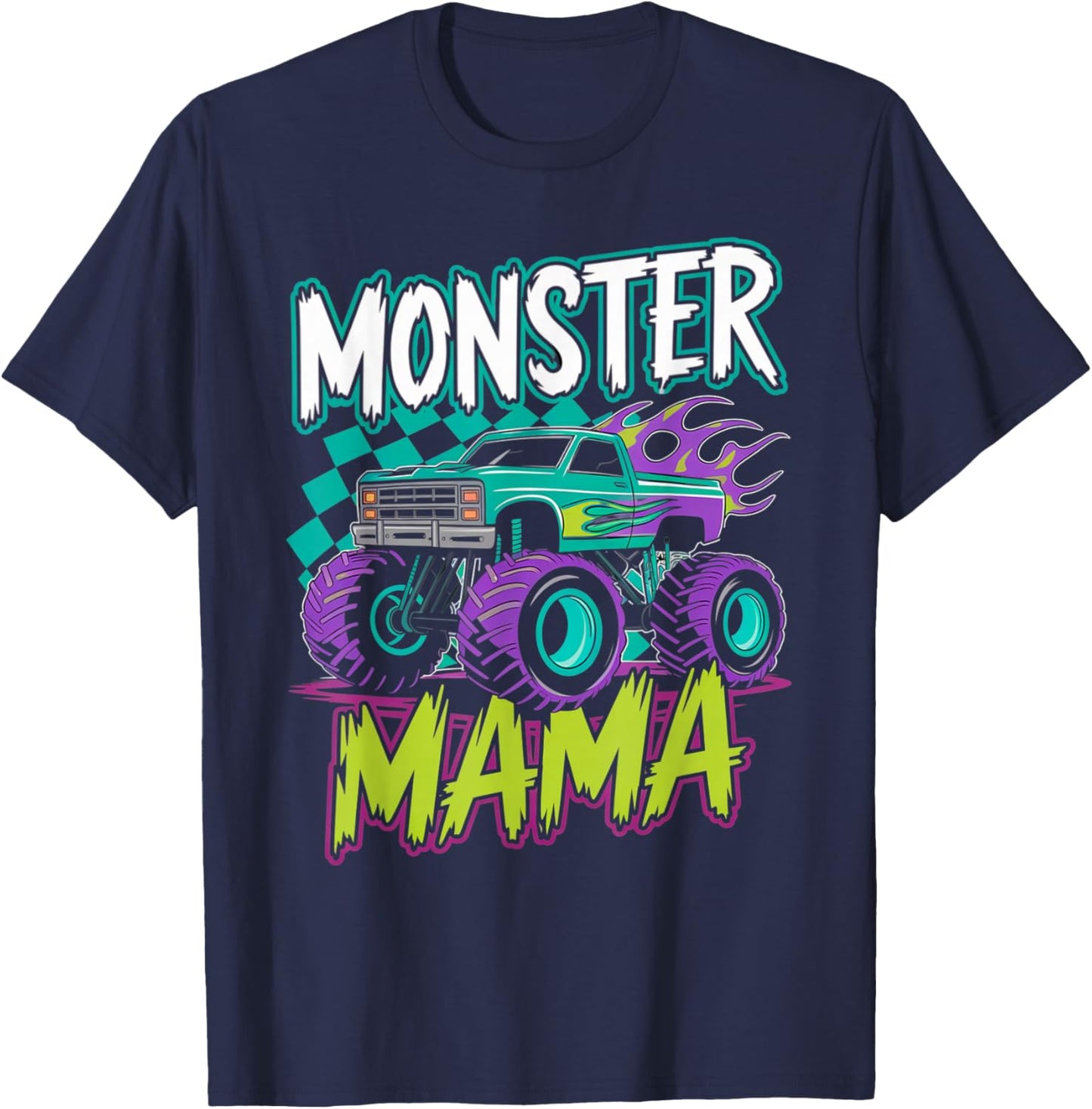 Monster Truck Mama Family Crew Matching Party Funny T-Shirt - T-Shirt | Navy