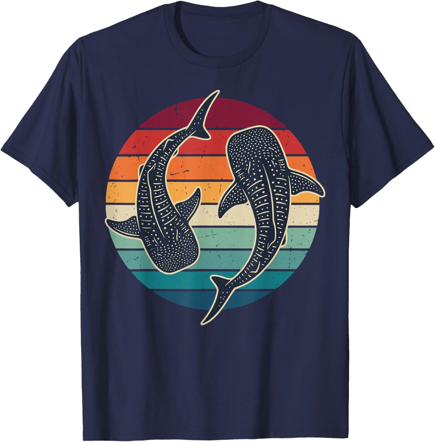 Whale Shark Retro T-Shirt - T-Shirt | Navy