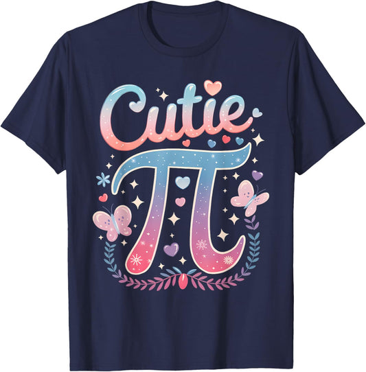 Cutie Pi Day Women Kids Men Math Teacher Student T-Shirt - T-Shirt | Navy
