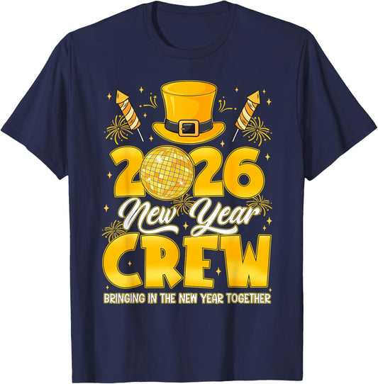 Happy New Year Crew 2026 NYE New Years Eve Party Men Women T-Shirt - T-Shirt | Navy