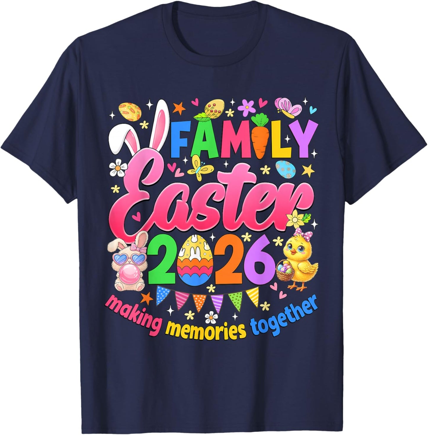 Family Easter 2026 Making Memories Together Easter Day Kids T-Shirt - T-Shirt | Navy
