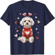 Cute Maltese Valentine Heart Valentines Day T-Shirt - T-Shirt | Navy