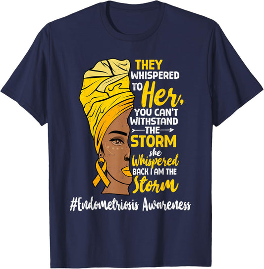 Black Women Endometriosis Awareness Melanin African Endo T-Shirt - T-Shirt | Navy