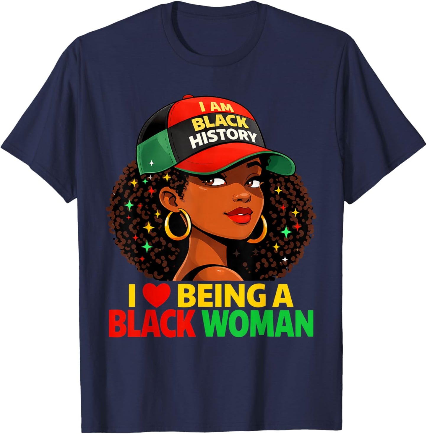 I'm Black History Month Shirt Girls Kids African American T-Shirt - T-Shirt | Navy