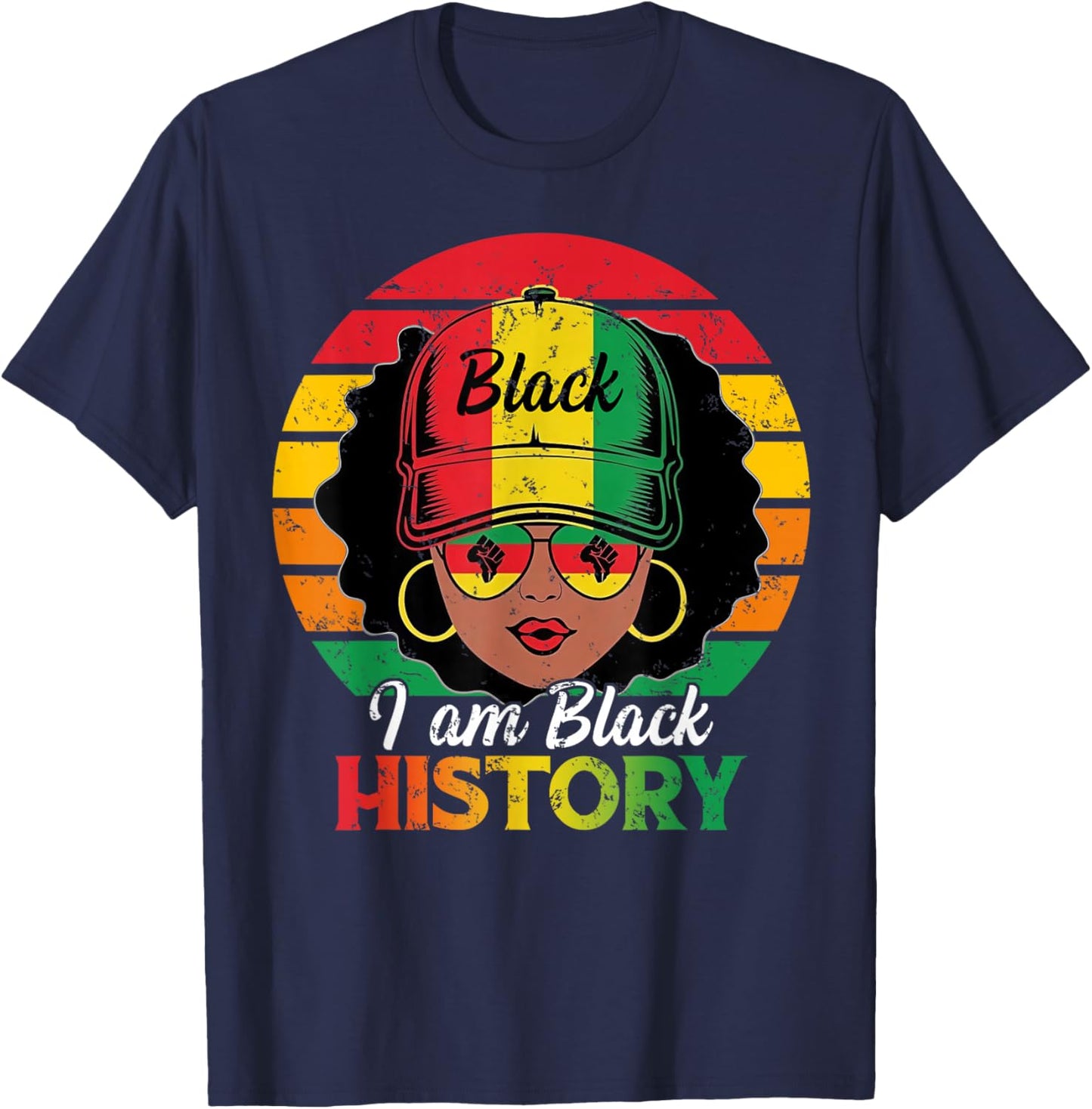 Funny I'm Black History Month African American Women Girls T-Shirt - T-Shirt | Navy