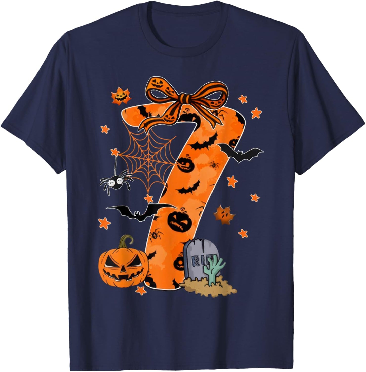 Fun Six Seven 6 7 Meme Design Couples Halloween T-Shirt - T-Shirt | Navy