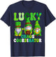 Lucky Chaos Coordinator Shamrock Leopard Gnomes Irish Women T-Shirt - T-Shirt | Navy