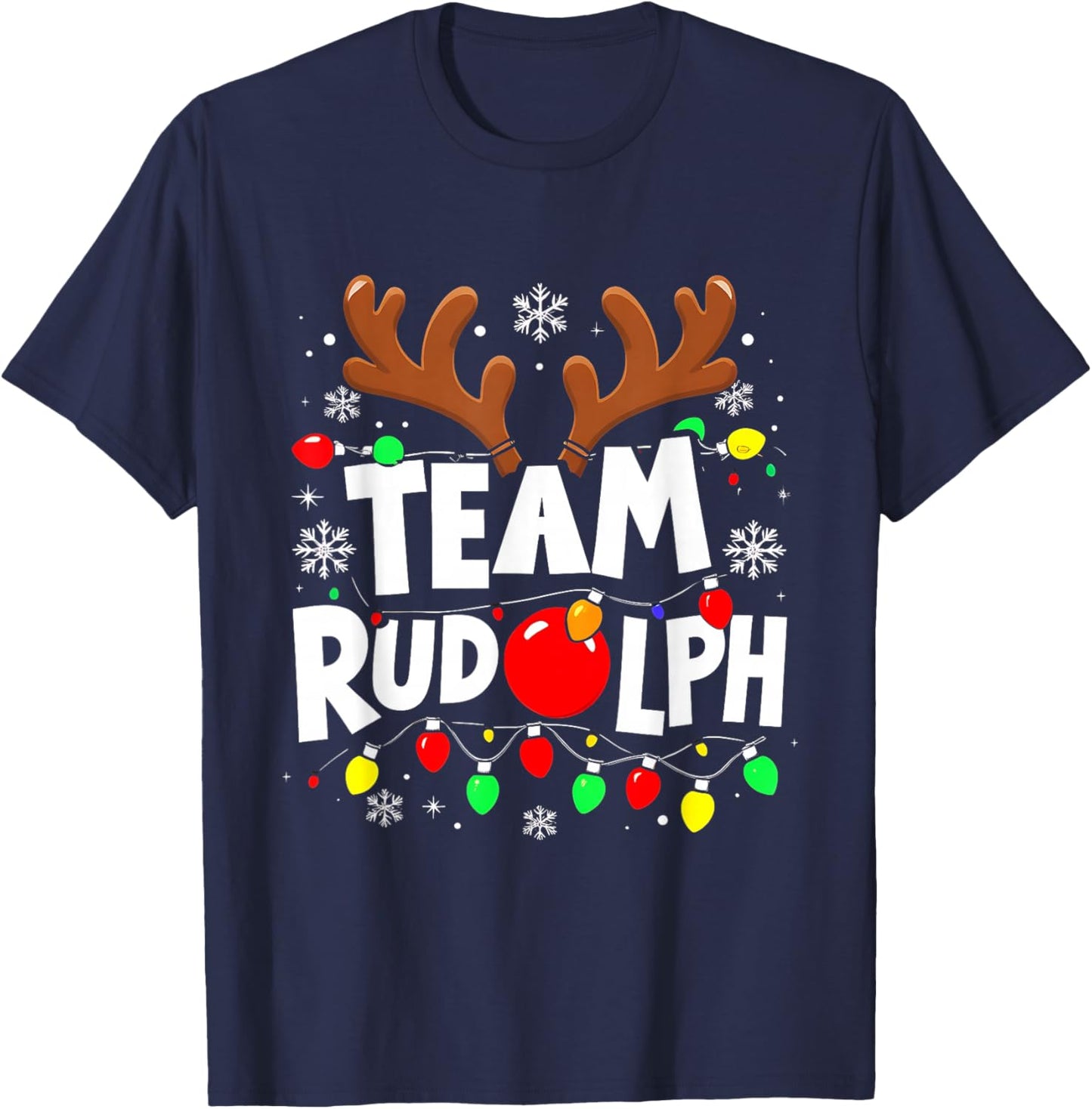 Holiday Humor Group Rudolph Team Red-Nosed Reindeer T-Shirt - T-Shirt | Navy