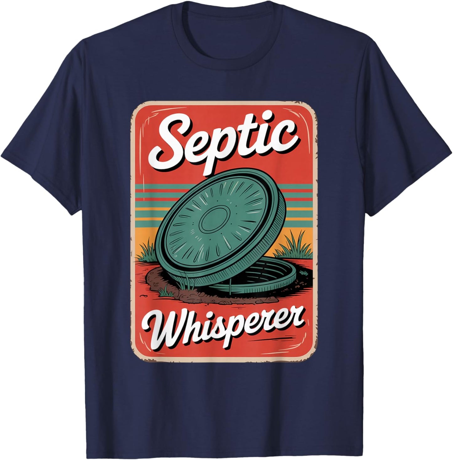 Funny Vintage Septic Whisperer T-Shirt - T-Shirt | Navy
