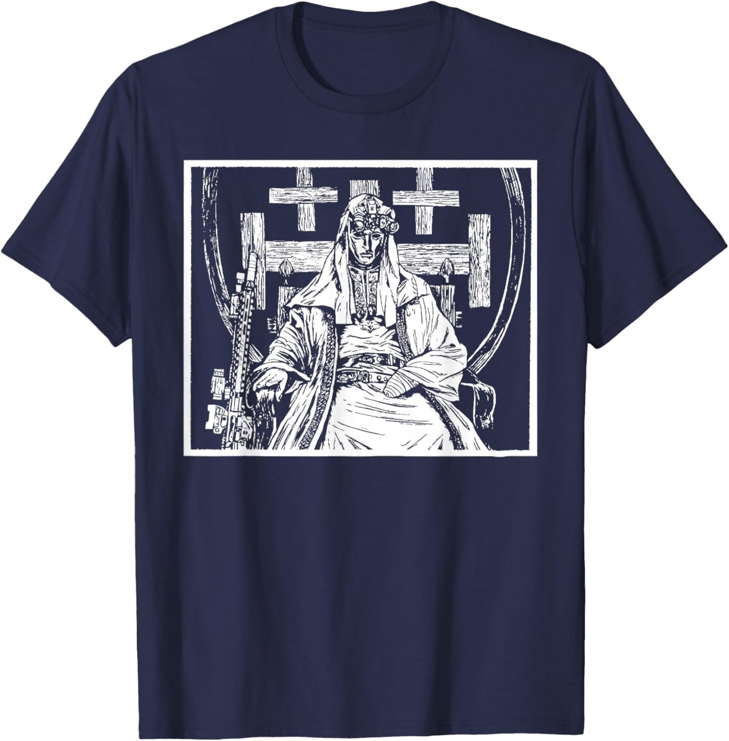 Sliver Mask King Baldwin IV Meme The Leper King Warrior T-Shirt - T-Shirt | Navy