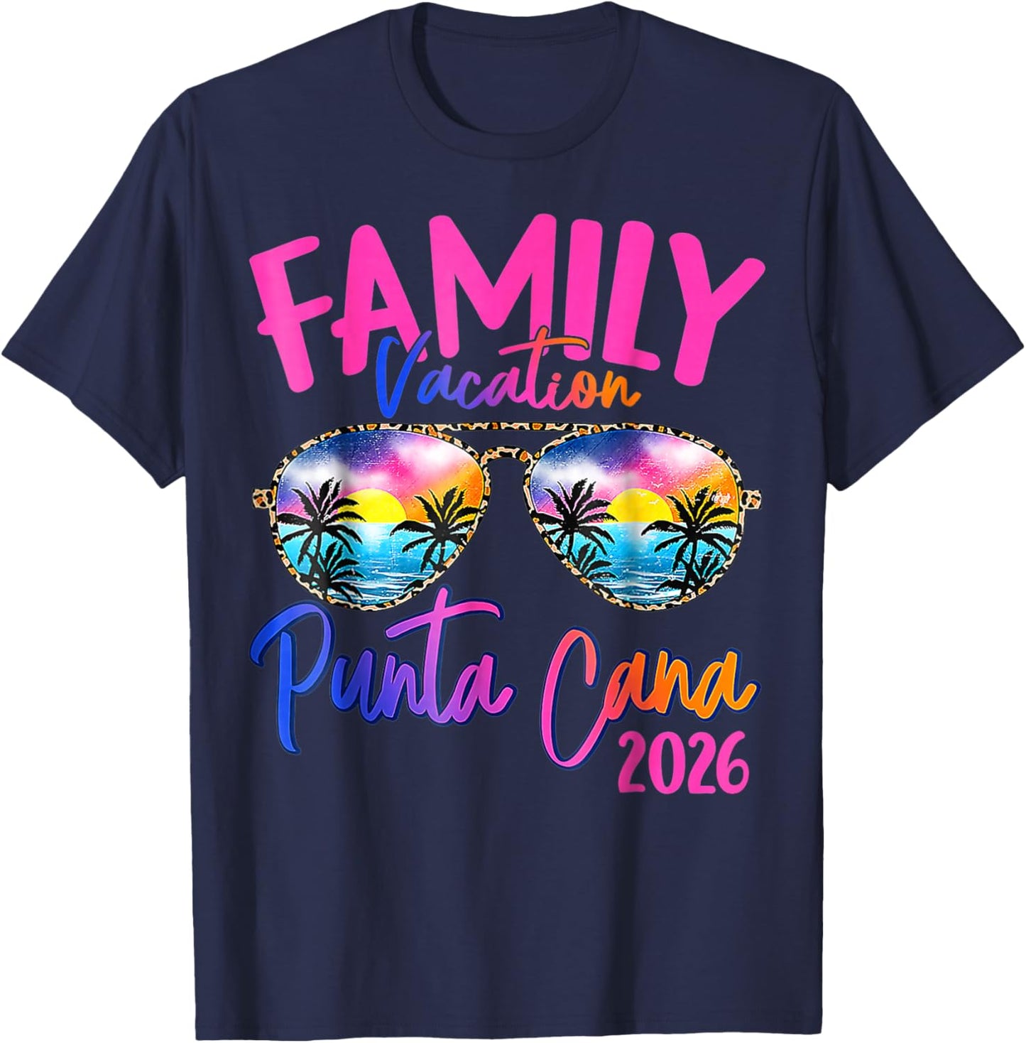 Family Vacation Punta Cana 2026 Matching Holiday Summer T-Shirt - T-Shirt | Navy