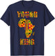 Cool African Kente Art Men Boys Kids African American Print T-Shirt - T-Shirt | Navy