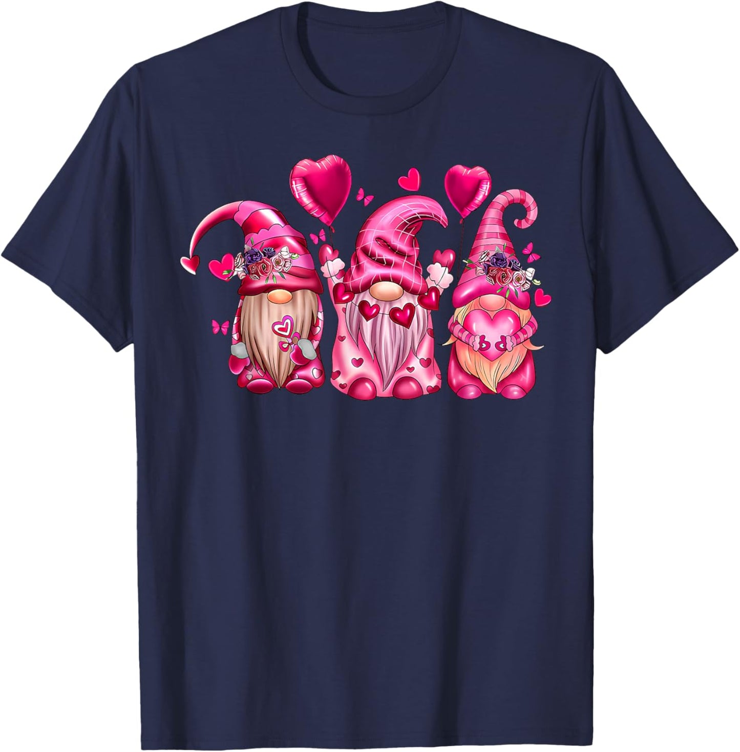 Valentine's Shirt for Cute Gnomes Love Heart T-Shirt - T-Shirt | Navy
