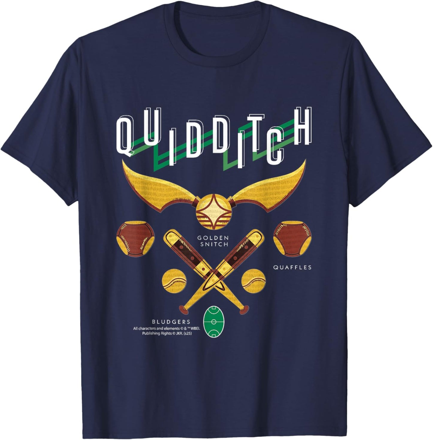 Quidditch Golden Snitch Quaffles Bludgers T-Shirt - T-Shirt | Navy