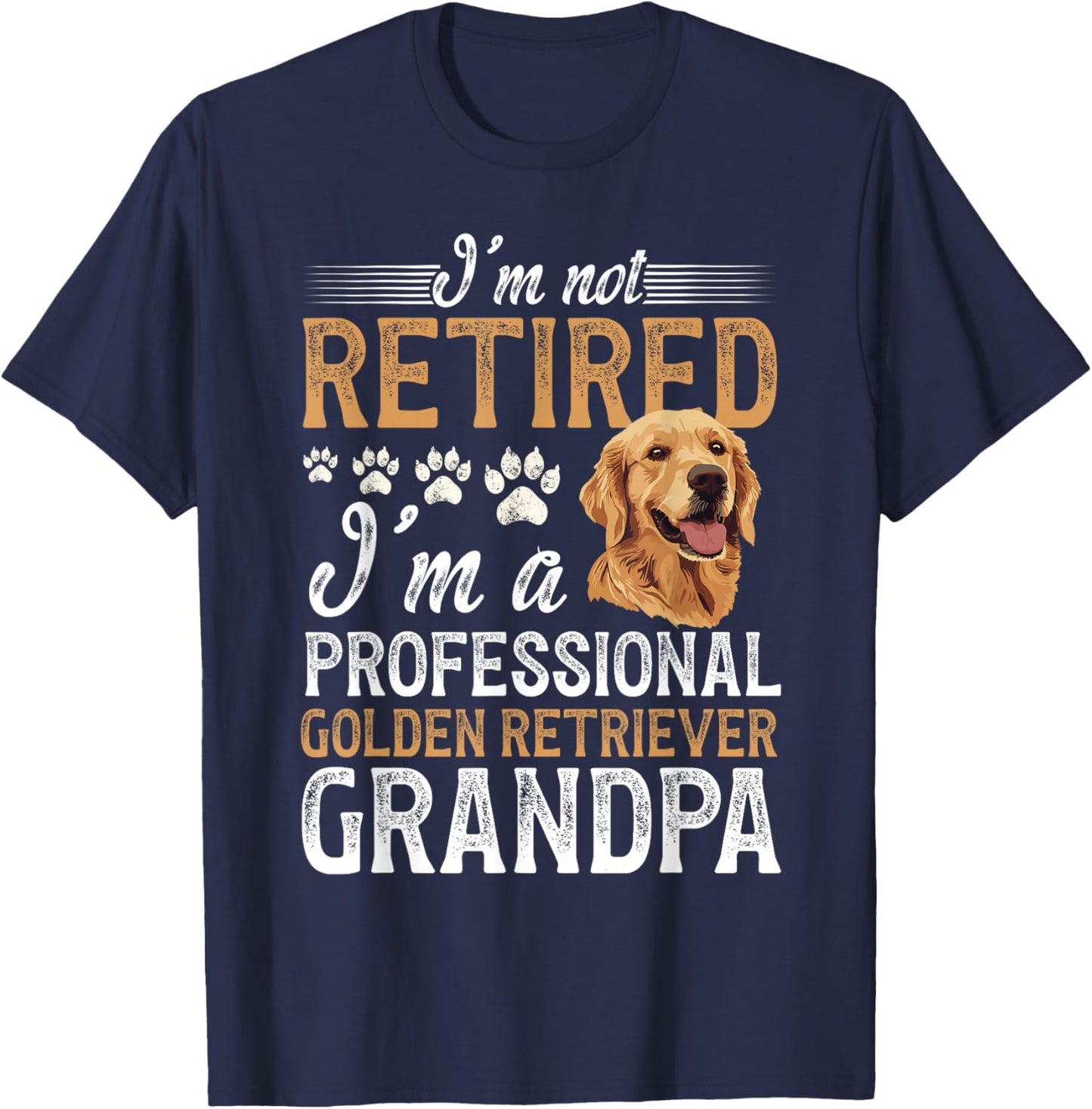 Professional Golden Retriever Grandpa Golden Grandpa T-Shirt - T-Shirt | Navy