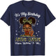 It's My Birthday Aries Queen Camo Bow Afro Black Girl T-Shirt - T-Shirt | Navy
