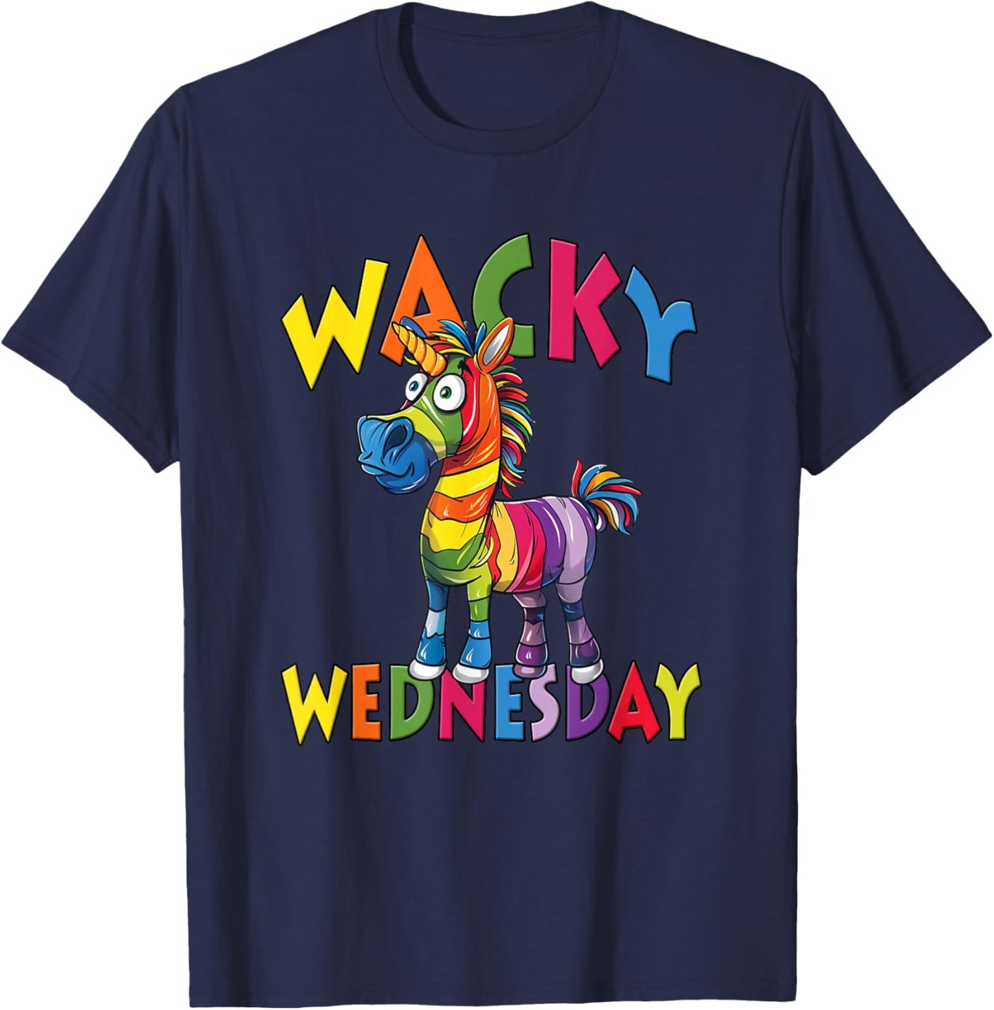 Wacky Wednesday Kids and Teachers | Mismatch Day Spirit Week T-Shirt - T-Shirt | Navy